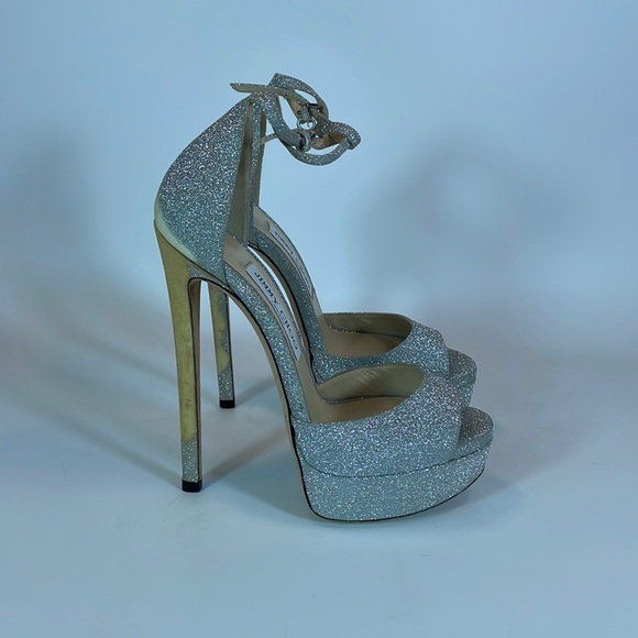 Jimmy Choo Pattie Glitter Platform Heels